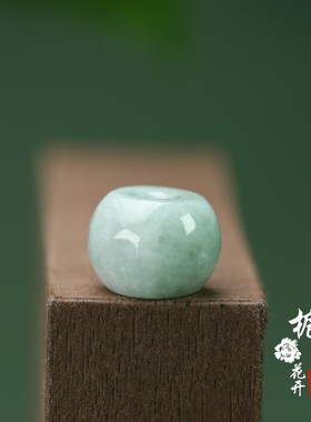 纯天然翡翠A货淡绿色鼓珠算盘珠16*12mm孔2mmDIY手串配饰配件J186