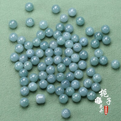 天然翡翠A货蓝水圆珠散珠