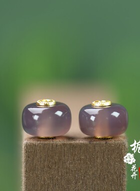 纯天然原矿玛瑙紫色算盘珠9*13mm孔2mm手工DIY项链手链小配饰D152