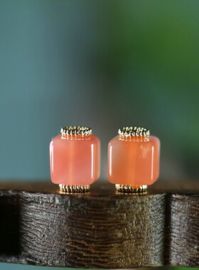 天然盐源玛桃红色方糖珠9*12mmDIY手链手串项链挂饰隔珠配饰J168