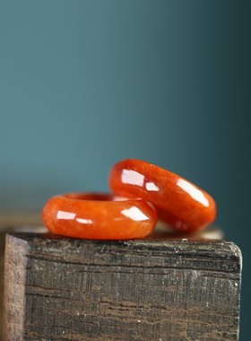 天然红翡小吊坠13*4mm大孔径6mmDIY手链手串项链挂饰配饰饰品C234