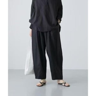 日系宽松休闲百搭九分灯笼裤 25083046 百分百亚麻气球裤
