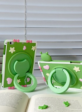 适用2025华为matepadair12寸绿色鸭子硅胶壳LRT-W00防摔360旋转LRT-W20儿童款LRT-W30儿童款