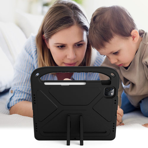 适用2024款ipad pro13金钢EVA手提加厚A2902防摔套ipad air5支架壳A2197儿童款air11收缩支架ipad5手拎外壳