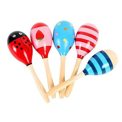 幼儿园木质沙锤乐器打击乐器小沙球响板摇铃婴儿沙锤早教益智玩具