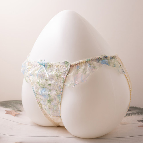 日系少女甜美可爱刺绣花朵内裤