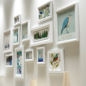 欧锋实木相框墙创意照片墙简约现代客厅挂墙相框组合客厅相片墙