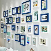 欧锋客厅大墙面实木照片墙挂墙相框创意组合墙饰欧式 饰画 墙面装