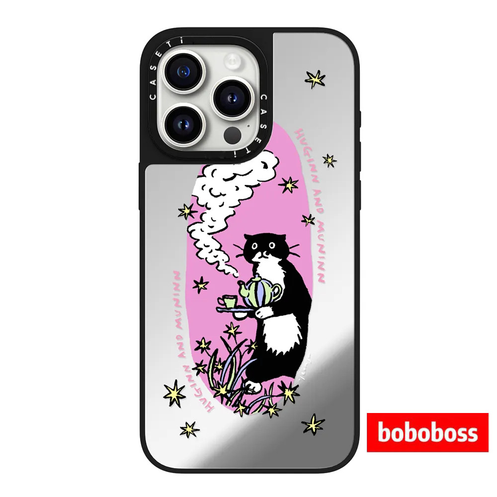 case源厂！艺术家联名系列 喝茶时间magsafe适用于iPhone17/16/15/14/13/Plus/Pro/Max防摔银色镜面手机壳,3C数码配件,手机保护套/壳,淘宝优惠券,粉丝福利购,淘宝优惠卷