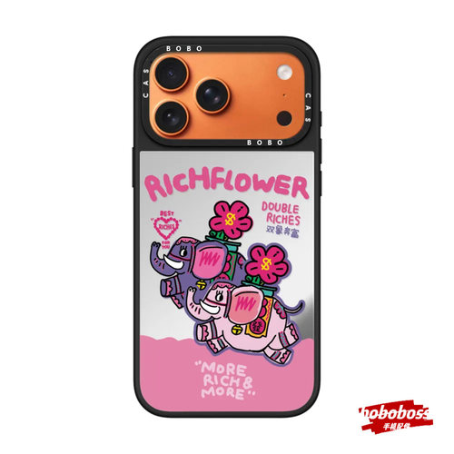 cassti源厂！ RICH FLOWER有钱花系列双象奔富 magsafe适用iPhone18/17/16/15/14/13/Pro/Max防摔磁吸手机壳