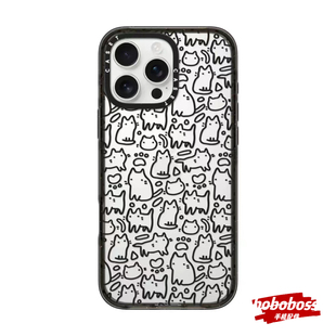 ssti源厂！艺术家联名系列 趣味黑色猫咪涂鸦 magsafe磁吸适用iphone17/16/15/14/13/Plus/Pro/max防摔手机壳