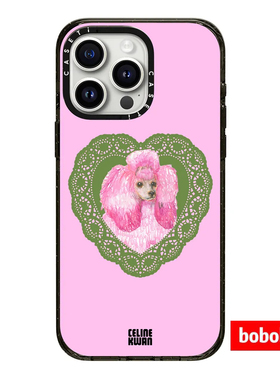 CASE源厂！CELINE KWAN联名系列 粉色贵宾犬 magsafe磁吸适用于iPhone17/16/15/14/Pro/Max防摔手机保护壳