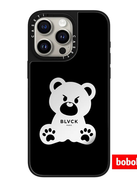 case源厂！BLVCK 联名 邪恶的泰迪 magsafe兼容适用iPhone17/16/15/14/13/Plus/Pro/Max黑色防摔镜面手机壳