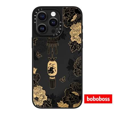 case源厂！宫里的世界系列千叶黄花-黑色 magsafe磁吸适用于iPhone17/16/15/14/Pro/Max中式古典防摔手机壳