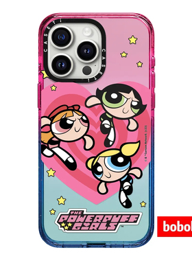 case源厂！飞天小女警联名 三姐妹爱心 magsafe兼容适用于iPhone16/15/14/Plus/Pro/Max防摔磁吸透明手机壳