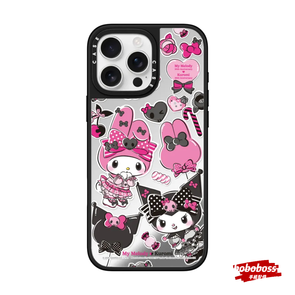 case源厂！ 美乐蒂和酷洛米贴纸magsafe适用iPhone17/16/15/14/13/Pro/Max防摔镜面磁吸手机壳