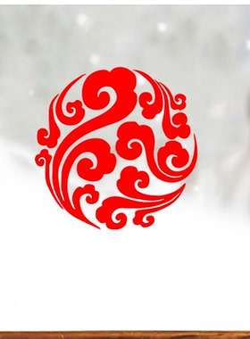 中式风乔迁客厅书房祥云玻璃橱窗