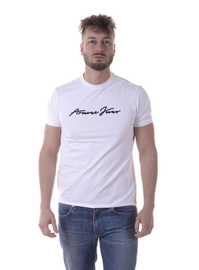 ARMANI JEANS阿玛尼品牌男士休闲简约蓝色短袖T恤棉3Y6T146J0AZ