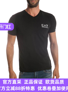 Armani阿玛尼棉质时尚运动春夏正品黑色超值短袖T恤 2731696P209