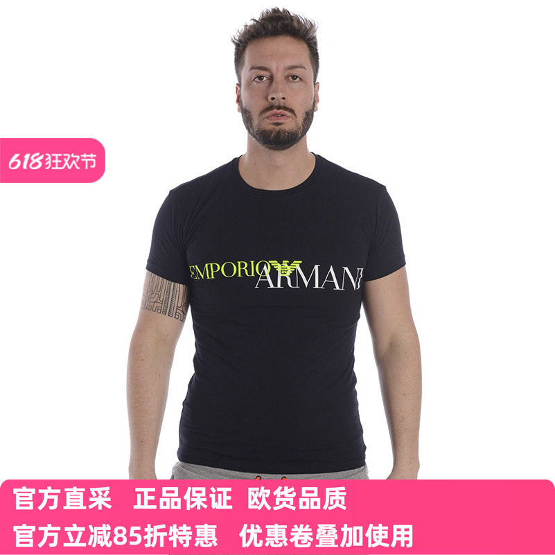 ARMANI阿玛尼EA意大利品牌男士青少年简约休闲短袖T恤1110359P516