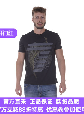EA7 EMPORIO ARMANI阿玛尼品牌男士黑色短袖T恤 3YPTE4PJ02Z 棉