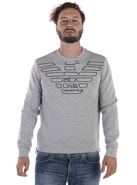 男士 ARMANI阿玛尼浅灰色春秋长袖正品套头卫衣时尚6Z1MP01JTYZ