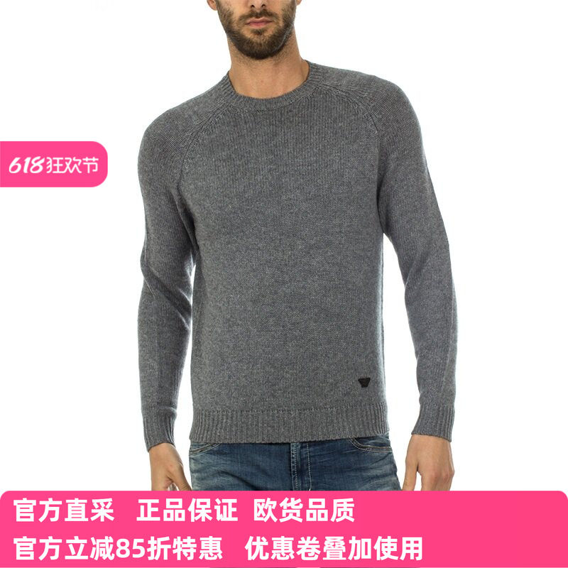 男士ARMANI JEANS阿玛尼冬季新品圆领长袖针织衫毛衣 6X6MD16M0GZ