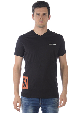 ARMANI JEANS阿玛尼AJ男士休闲百搭V领短袖T恤半袖 C6H17LL正品