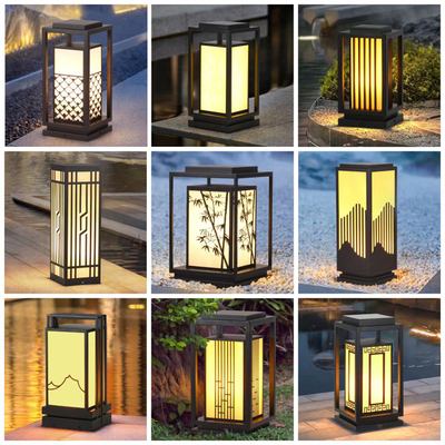 新中式柱头草坪灯定制户外防水仿云石LED园林景观别墅庭院灯包邮