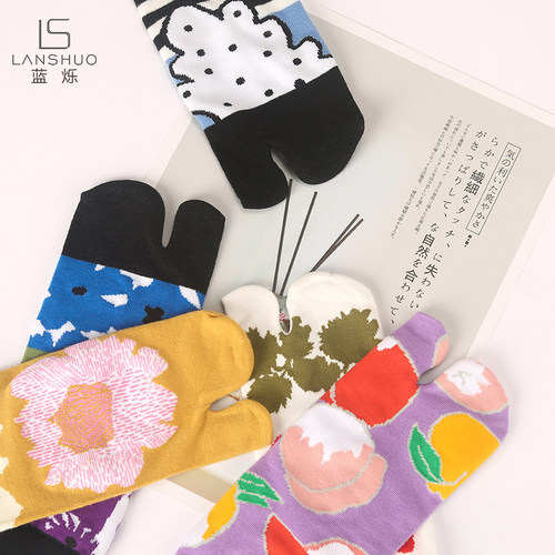 蓝烁短筒日系分趾袜春夏女二指袜