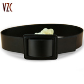 腰封女真皮头层牛皮皮带简约百搭腰带宽黑色装 饰配裙毛衣大衣裤 带