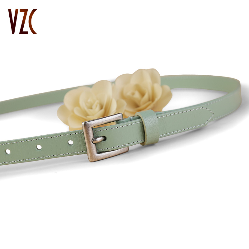 简约百搭时尚青年韩版绿色皮带