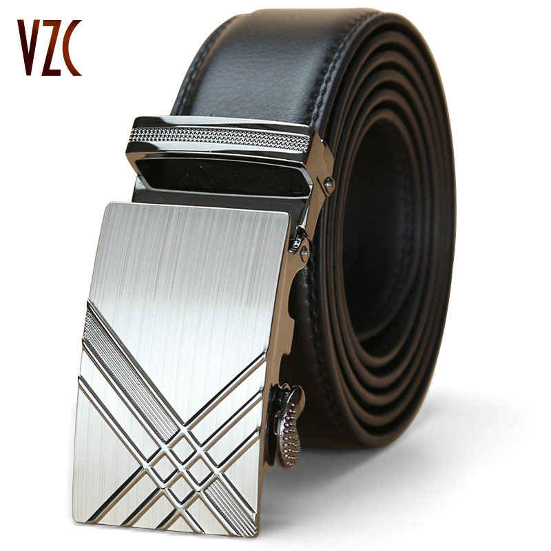 VZC正品男士商务皮带真皮牛皮西裤腰带自动扣男式裤带休闲包邮