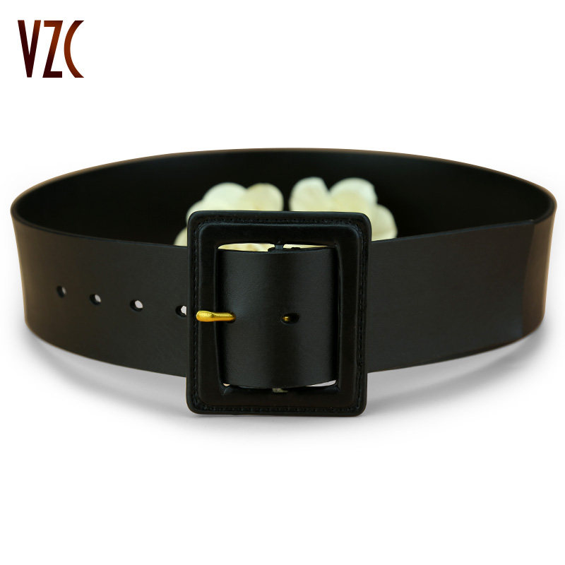 腰带女头层纯牛皮简约时尚皮带宽装饰配裙子大衣真皮束腰外搭腰封