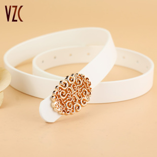 皮带女款真皮牛皮白色时尚小众潮流个性收腰装饰配裙子牛仔裤腰带