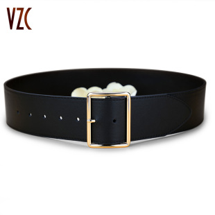 腰封女士真皮黑色时尚束腰装饰宽腰带配连衣裙子风衣大衣百搭皮带