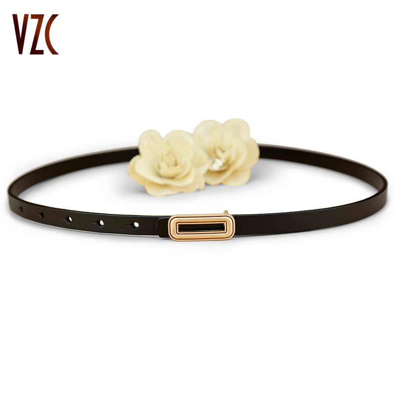 真皮黑色金扣配毛衣百搭收腰带