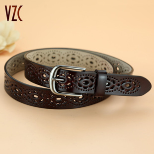 皮带美式高街女款真皮牛皮免打孔复古百搭装饰配裙阔腿牛仔裤腰带