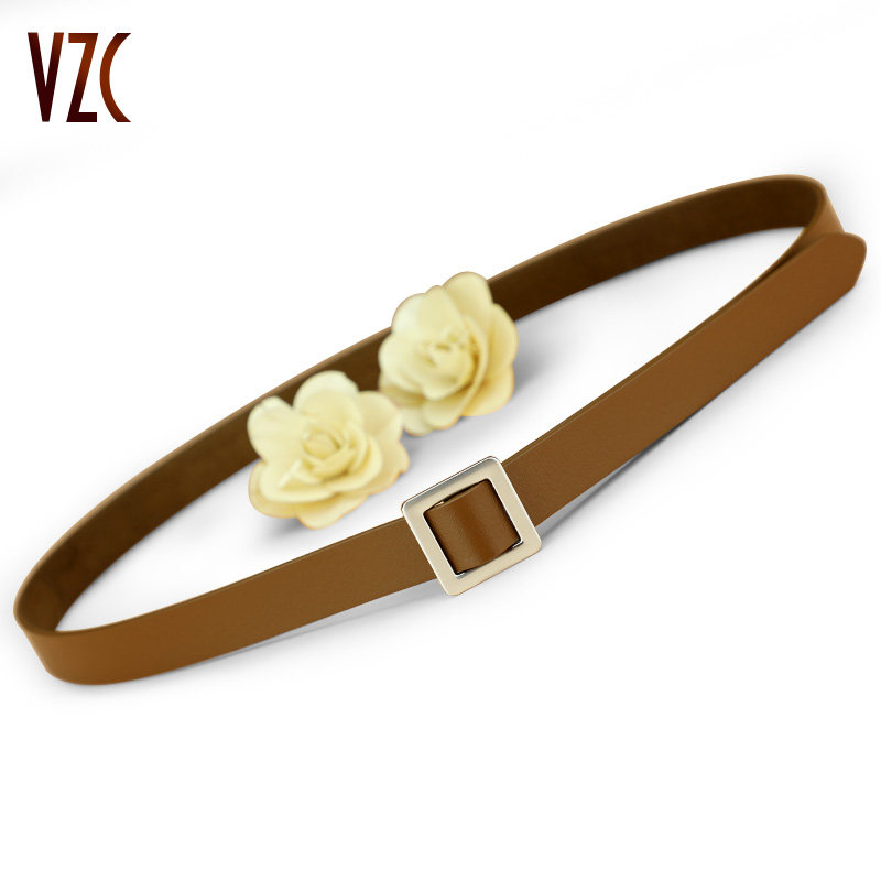 腰带女牛皮简约棕色黄色复古真皮皮带装饰配裙西装收腰免打孔裤带