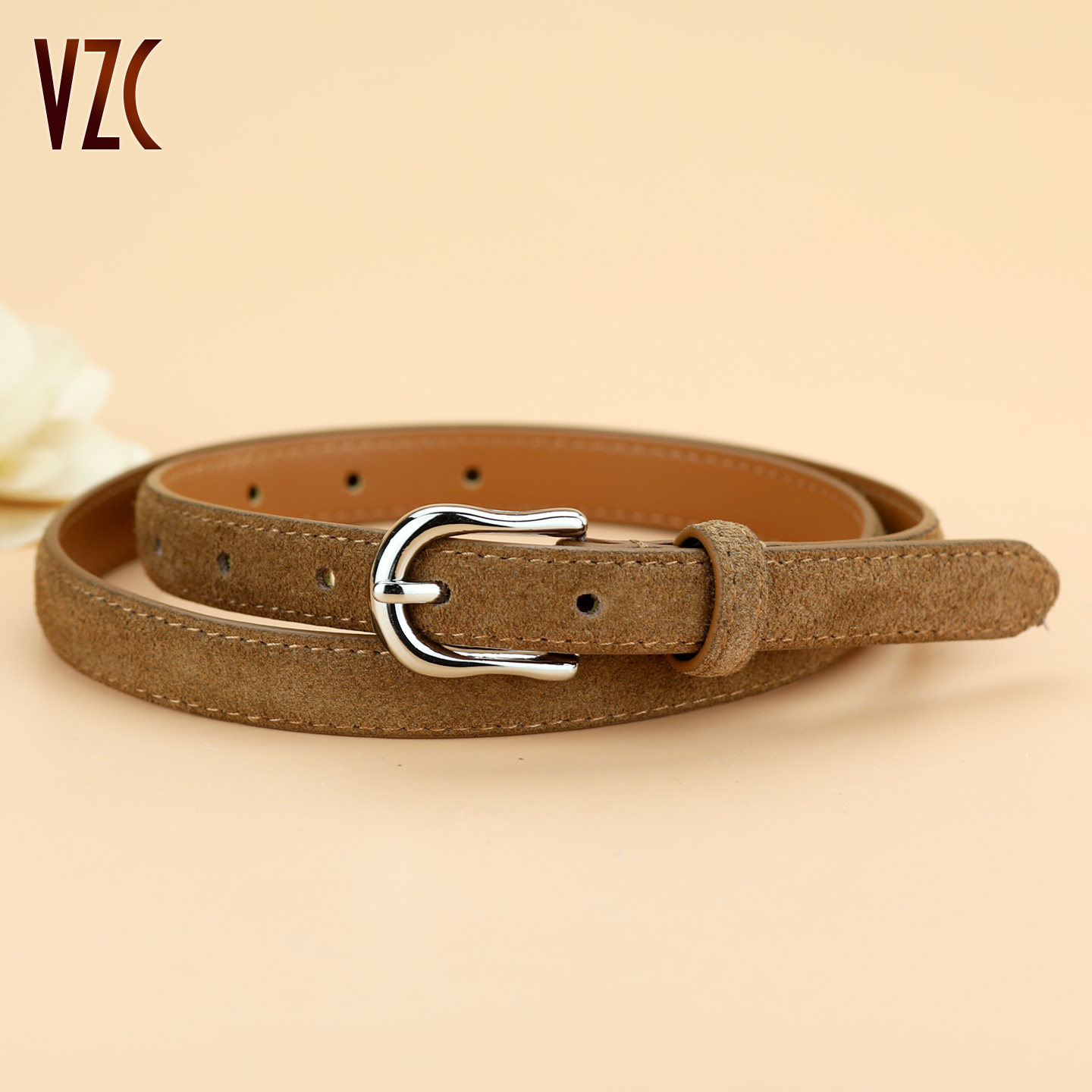 皮带女款真皮麂皮绒面牛皮复古简约百搭配半身裙子阔腿牛仔裤腰带