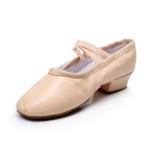 真皮教师鞋舞蹈鞋练功鞋带跟民族跳舞鞋软底肚皮舞鞋健身鞋子