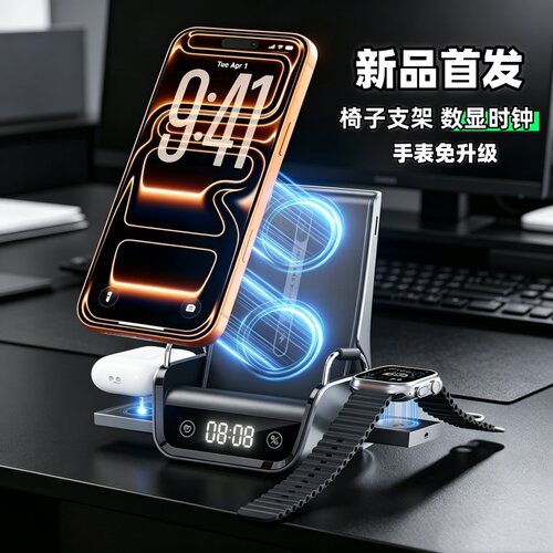 三合一无线充电器快充支架多功能