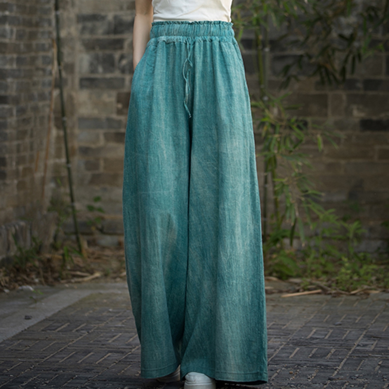 苎麻长裤春夏季棉麻女装直筒裤文艺宽松阔腿裤休闲裤太极瑜伽新款