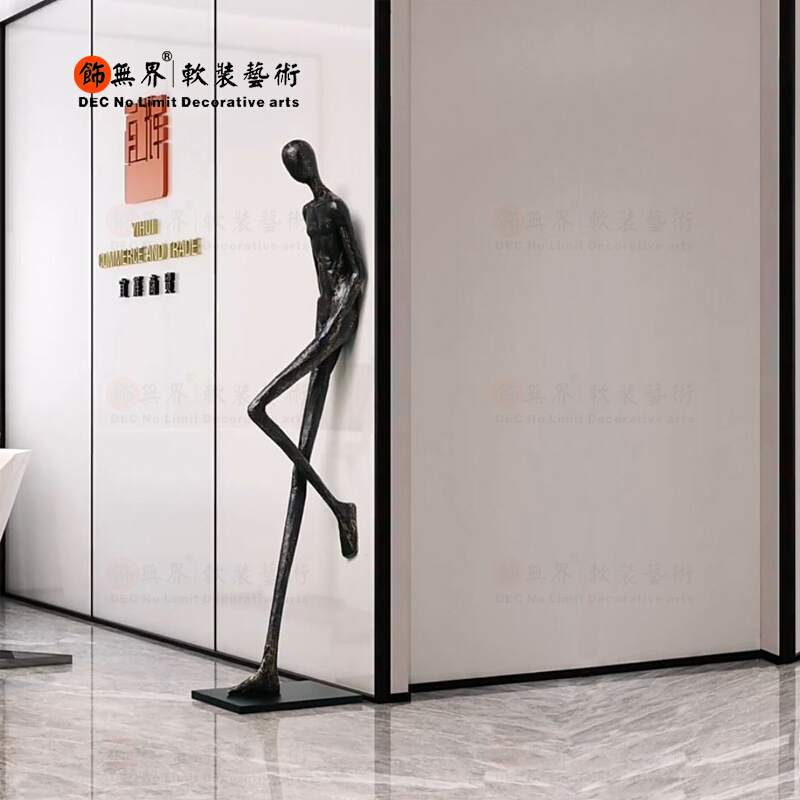 新品抽象玻璃钢j人物雕塑酒店大堂售楼处别墅客厅大型橱窗落地艺