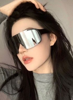 骑行眼镜墨镜女登山个性连体大框滑雪护目镜防风防晒太阳镜男大脸