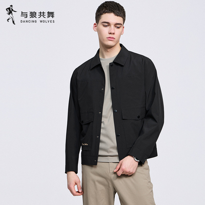与狼共舞翻领夹克男2025秋季新款