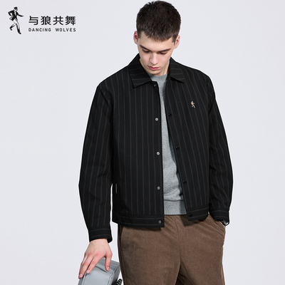 【竖条纹】与狼共舞翻领夹克男