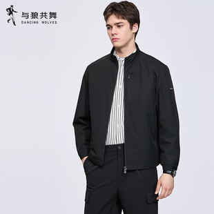 【夹棉】与狼共舞立领夹克男2025秋冬新款加厚商务通勤行政外套