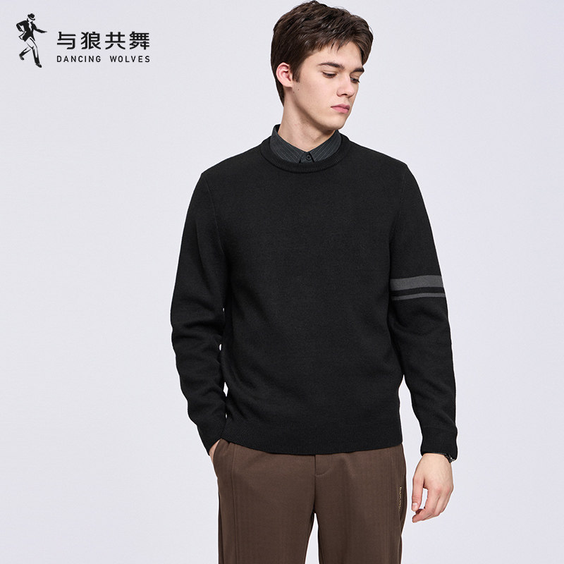 【山羊绒】与狼共舞翻领毛衣