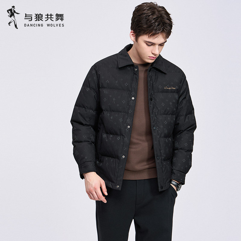【抗静电】与狼共舞翻领羽绒服